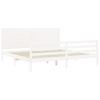 Solid Wood Bed with Headboard White 200x200 cm
