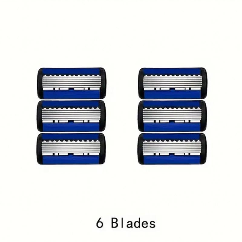 Six-Layer Black Manual Razor with Replacement Blade Head