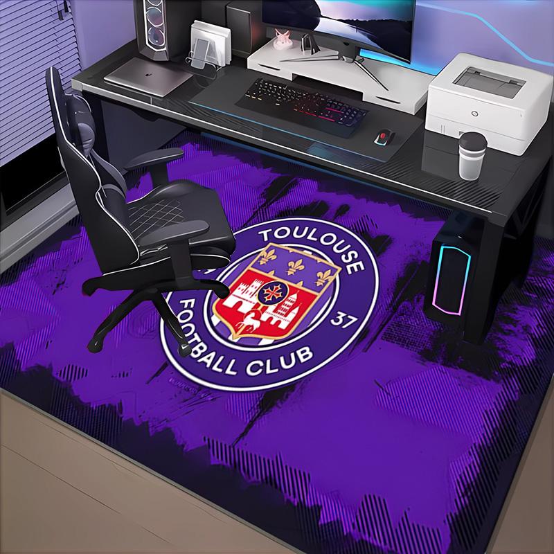 1PC Toul-ouse Crest Design Floor Mat for Living Room, Game Rooms, Office, Bedroom, Office Floor Mat Playful Design, Christmas fan gifts