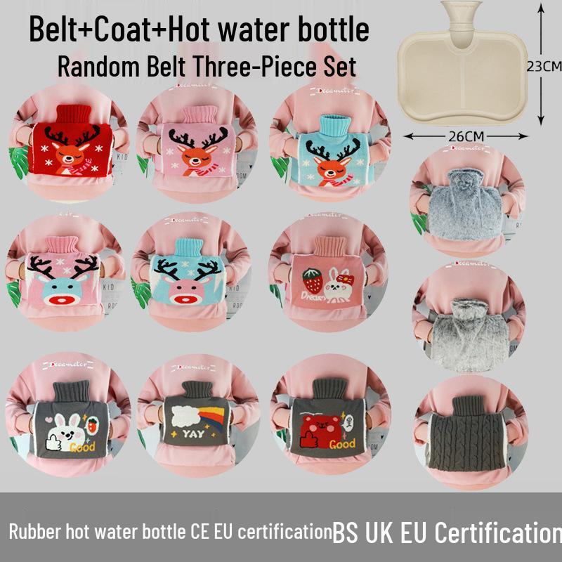 Explosion-Proof Hot Water Bottle: Rubber Design for Stomach and Feet, Long-Lasting Warmth