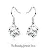 3d Diamond Shape 925 Sterling Silver Earrings Elegant Jewelry For Lady Women Girls Fashion Party Wedding Gifts
