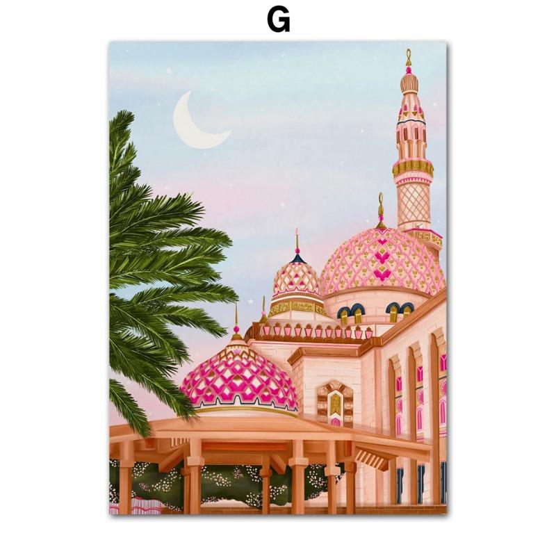 Красочный Город Здание Лимон Фрукты Абстрактный Пейзаж Постеры и Принты Настенное Искусство Холст Живопись Картины Для Декора Гостиной