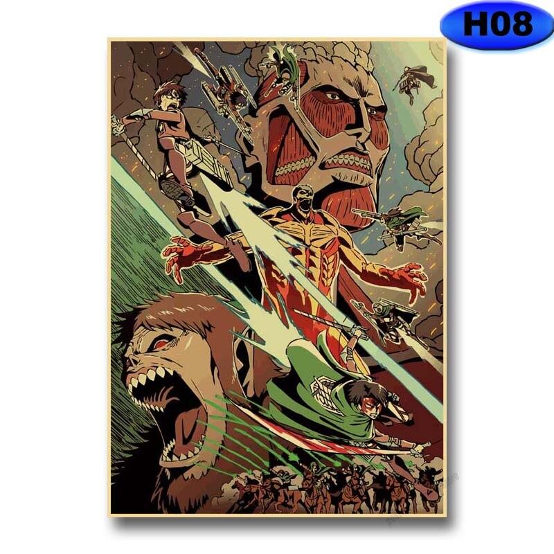 Attack On Titan Season 4 Poster Retro Kraft Paper Posters Prints Anime Decor Home Living Room Bar Art Painting Wall Stickers