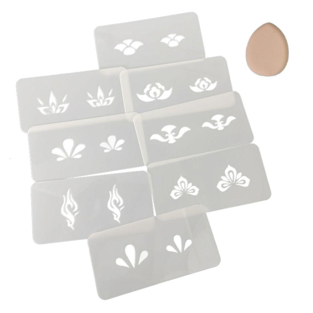 DIY цветы временные татуировки трафарет лоб боди-арт живопись трафарет руки руки ноги