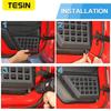 TESIN Metal Car Front Rear Door Storage Box Door Side Insert Organizer Box Pockets for Jeep Wrangler JK 2/4 Door 2011-2017