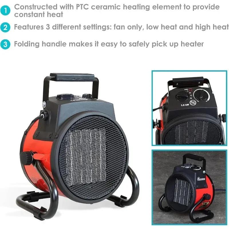 Portable Ceramic Electric Space Heater Thermostat Air Warmer Radiator Room Fast Heat Auto Shut-Off Safety Feature 2000W 3000W