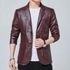 Personalized Jacket Leather Coat Korean Style Slim Leather Suit Handsome Men's Leather Jacket Trendy Men's Suit Clothes