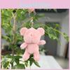 Animal Plush Cute Bear Keychain Toy With Soft Fabric And Colorful Beads Gifts For