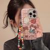 Cute Plaid Animal Suitable for Apple 14 Promax Mobile Phone Case Iphone15 Laser 16 Color Chain 13 Hard