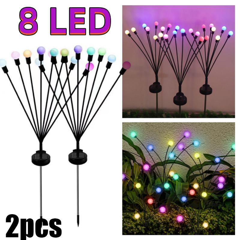 10/8/6 светодиодных солнечных фонарей, уличные светильники со светлячками, садовые украшения, водонепроницаемые фейерверки для сада, дома и газона, Новый год, Рождество