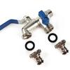 1/2'' Double Head Water Faucet Garden Irrigation Garden Watering Valve Switch Washing Machine Accessory Thread Alloy Sink Tap