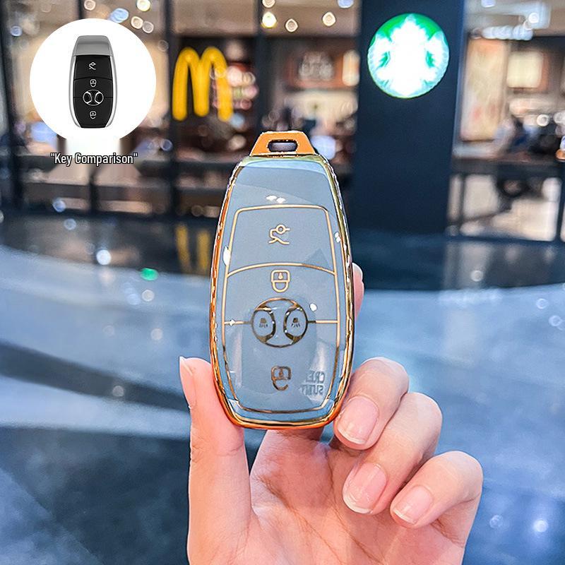 BAIC EX3 Electric Vehicle Key Fob Protective Case with Buckle Bag - Full Coverage for R600 Model