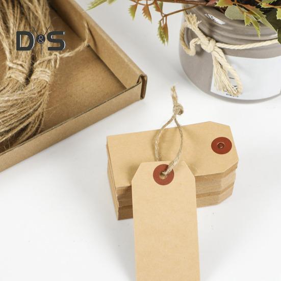 100 шт. бирки для доставки из крафт-бумаги с веревкой пустые картонные бирки с ценой распродажи имя подарочная бирка для ювелирных изделий инвентаризация одежды маркировка