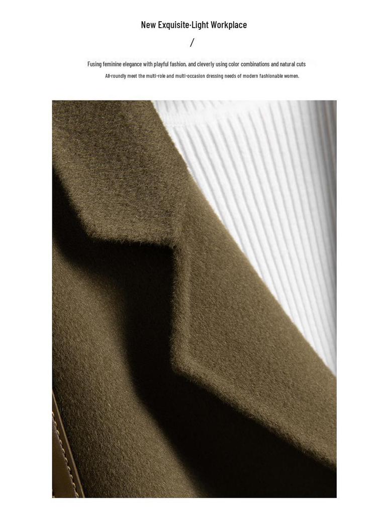 Women's Double-Faced Wool Blazer – Winter Slimming Essential Coat for a Versatile and Casual Workplace Look