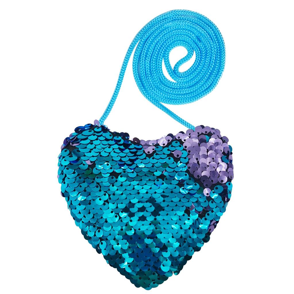 Elsa Sequin Classic Train Dress with Wig In Purple and Blue