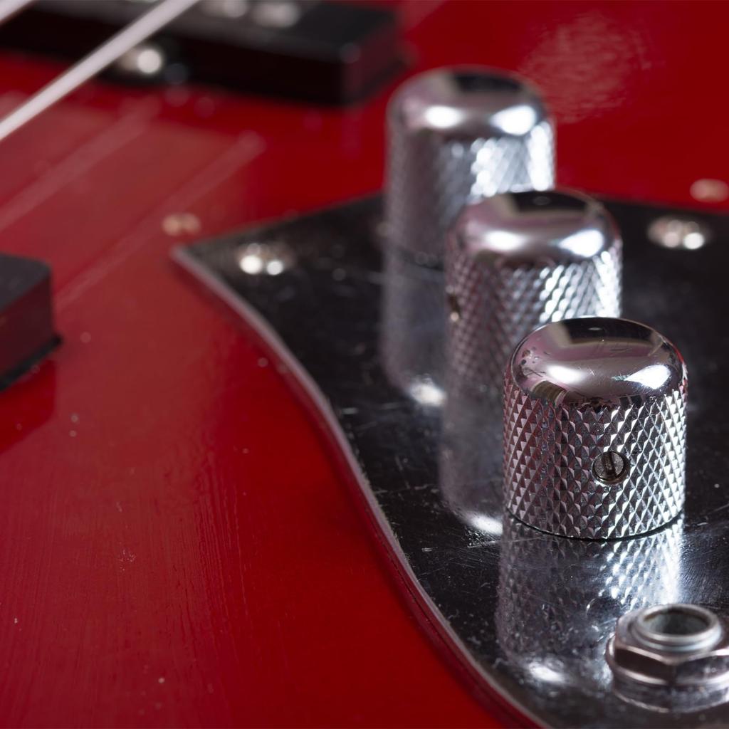 Uxcell Aluminum Potentiometer Universal Volume Tone Control Knob with Arrow Indicator for Black 4-Piece Knob, 1/4" (6mm) Guitar, 3/5" (20x15.5mm)