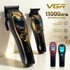 VGR Hair Clippers Professional Hair Cut Machine 11000RPM Electric Clippers Adjustable Metal Trimmers for Men V-668 LED Intelligent Digital Display