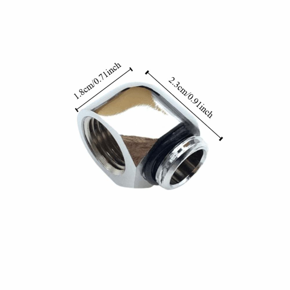 2PCS Black/Silver Water Cooling System Adapter 90 Degree Right Angle Elbow Cooling System