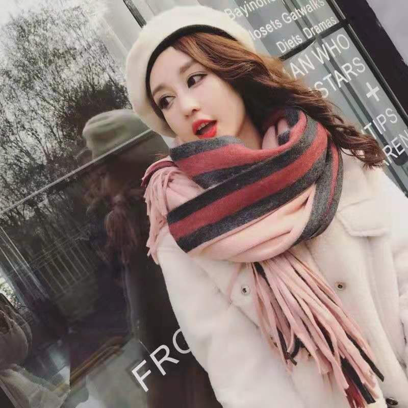 Women Plaid Scarves, Thickened Warm Scarves for Male and Female In Winter Warm Scarves