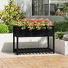 VidaXL Planter with Shelf Black 111.5x54x81 Cm Solid Pine Wood 823791