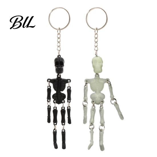 Halloween Party Favors Movable Joints Skeleton Keychain, Glow-in-the-Dark Keyring for Bag Charm Halloween, Handbag Backpack Purse Men Women