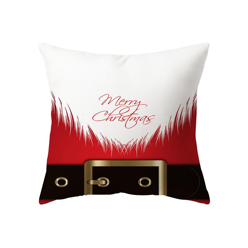 Merry Christmas Santa Claus Print Pattern Cushion Cover Home Living Room Sofa Decoration Square Polyester Pillow Pillow Cover