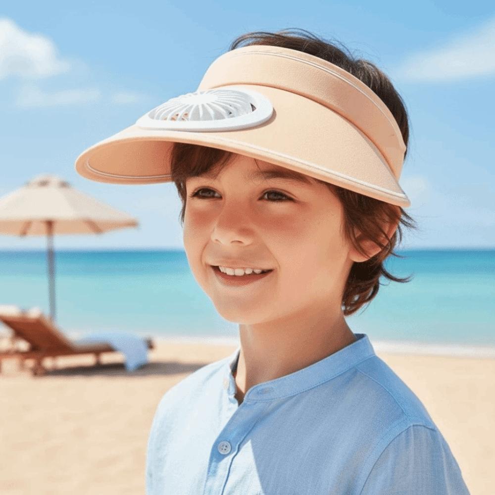 Adjustable Empty Top Fan Hat Portable Children Visor Cap Sunshade Hat Rechargeable Fan Hat Summer