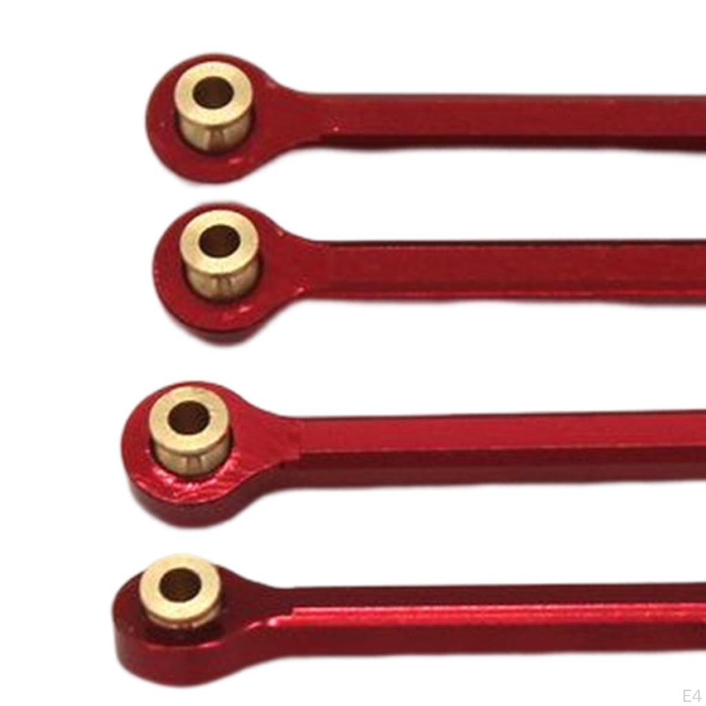 4 Piece Aluminum Alloy Pull Rod Set Replacement Upgrade for 1/24 RC Car Crawler Accessories DIY