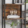Bookcase, Shelves with 14 Storage Shelves, Metal Frame, Living Room, Study, Office, Industrial Style, 158 X 24 X 166 Cm, Rustic
