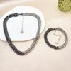 European and American Minimalist Retro Niche Black and White Gold Ins Fashion High-end Feeling Cuban Necklace Women Qingdao Jewelry