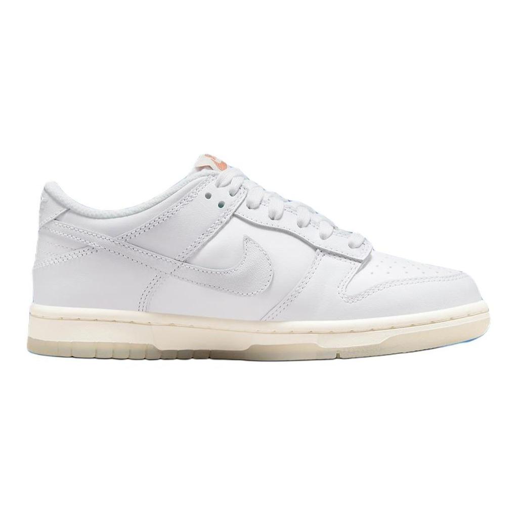 Nike Детские кроссовки Dunk Low PS с радужным кружевом и галочкой, белые многоцветные, темно-пони, FN4862-100