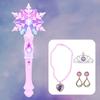 Glowing Sticks Light Up Snowflake Wand With Jewelry Set Glow Snowflake Wand  Children