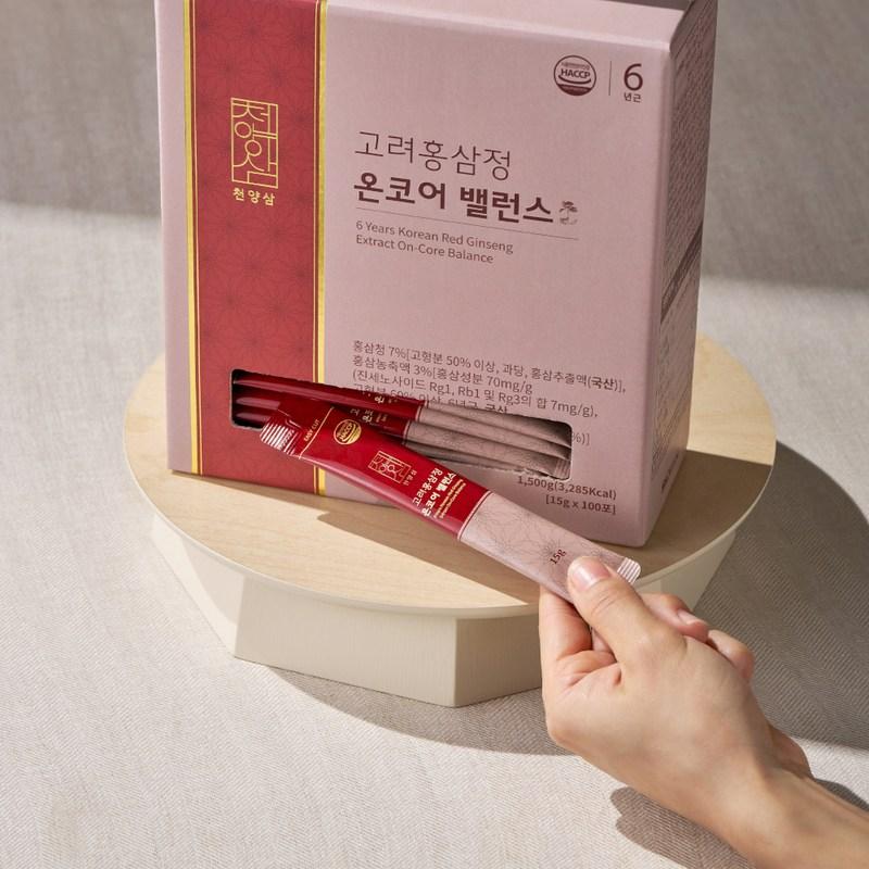 Экстракт красного корейского женьшеня 6-летней выдержки Cheonyangsam Oncore Balance Red Ginseng Stick 100 пакетиков, 15 г, 1 шт.