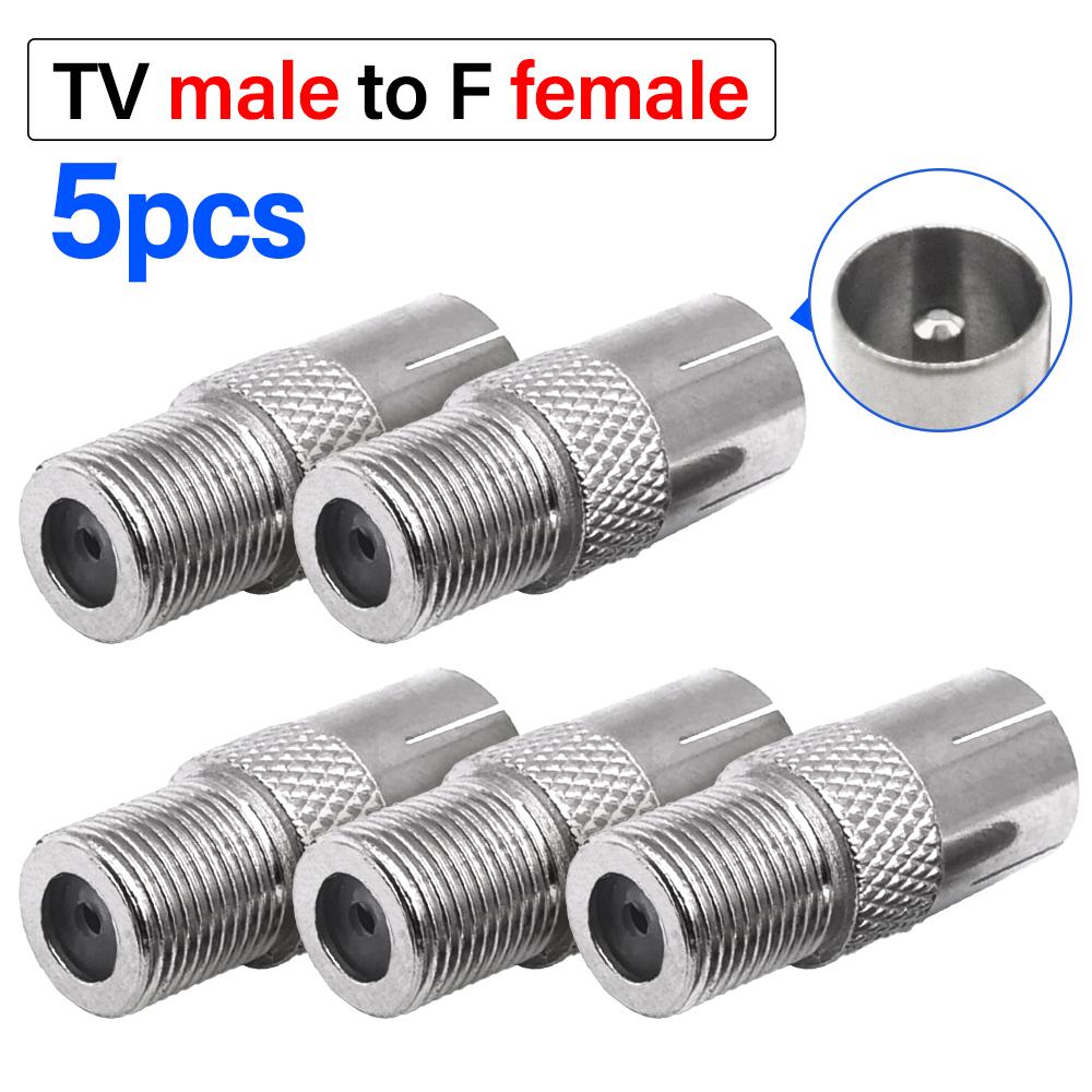 5 шт. F к ТВ Штекер/Гнездо Прямой РЧ Адаптер Разъем Коаксиальный Провод Клемма Никелированный Для Удлинителя ТВ-Антенны