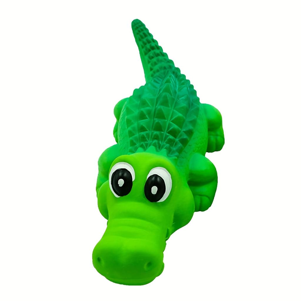Прочная резиновая жевательная игрушка для собак для агрессивных жевателей - Латекс в форме крокодила со скрипучим звуком, подходит для всех пород, жевательная игрушка