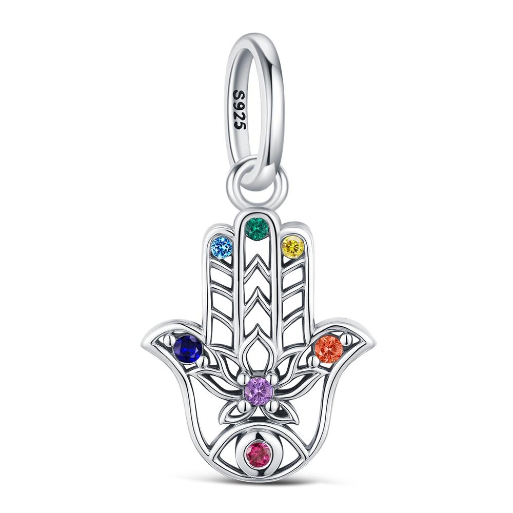 S925 Silver Lucky Month Birth stone Charm Fit Bracelets Diy For Women Pendant Colorful 12 Month Charm