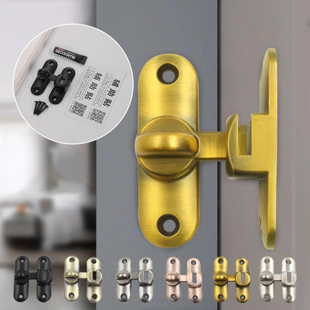 NEW Home Security Door Latch Lock Zinc Alloy Rustproof Security Lock Drill Free Anti-theft Buckle Home Accessories