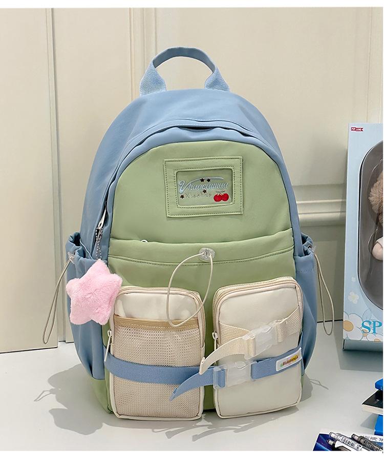 Школьный рюкзак Mori с дофаминовым цветовым сочетанием для учеников средней школы. Маленький свежий школьный рюкзак. Универсальная, высокоценная американская сумка через плечо.