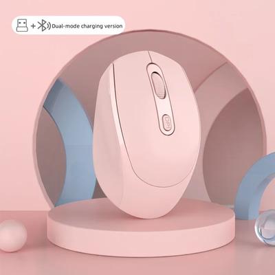 Беспроводная бесшумная мышь Bluetooth 2.4G Dual Mode Mute Rechargable Portable Mouse Optical For Laptop PC Game Office