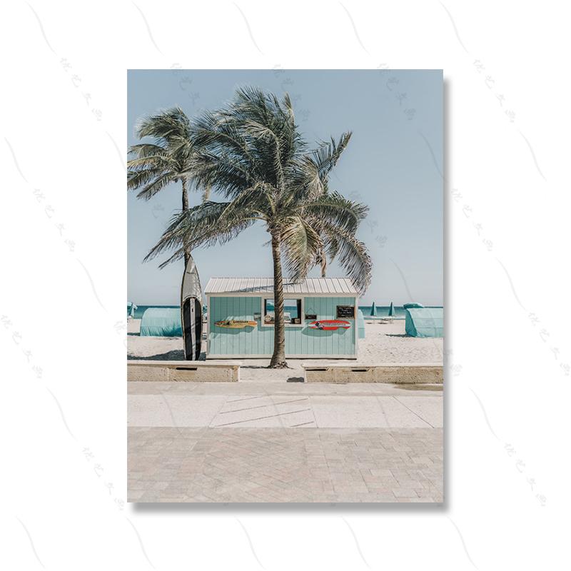 Boho Surfboard Gallery Wall Art Poster Sea Photography Пастельные тона Пейзаж Туризм Картина Холст Картина Комната Домашний декор