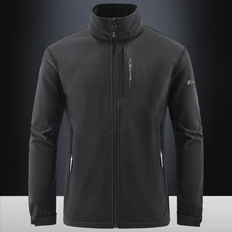 Весенняя и осенняя двухсторонняя флисовая мужская одежда Двусторонняя флисовая утолщенная куртка Флисовая спортивная куртка Мужская куртка для людей среднего возраста