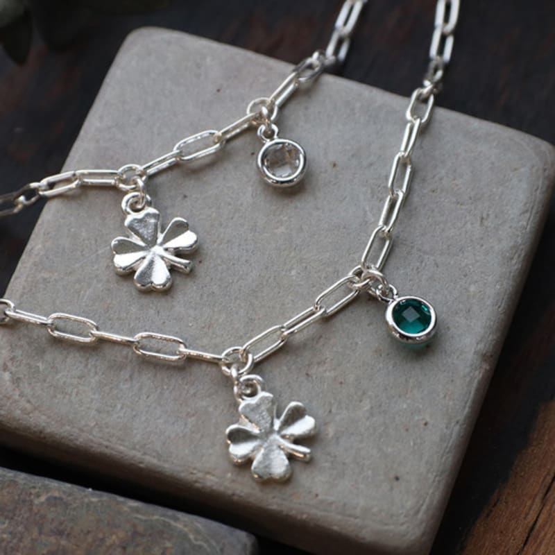 IRIS Memory-Hope, Happy Clover Bracelet-Silver