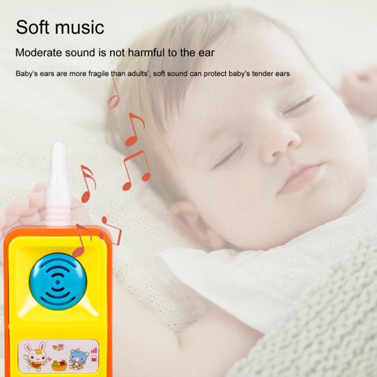 Mobile Phone Toy with 5 Songs Portable Cartoon Colorful Round Edge Exercise Responsiveness Gentle Sound Toddler Cell