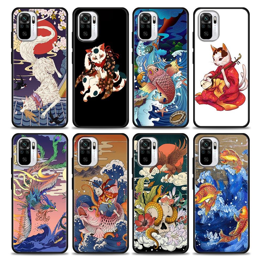 Силиконовый чехол для телефона Myth Legend Art Cat Fox Fish для Xiaomi Redmi Note 9 9T 10 10s 11 11s 11E 8 7 Poco M3 M4 Pro 5G