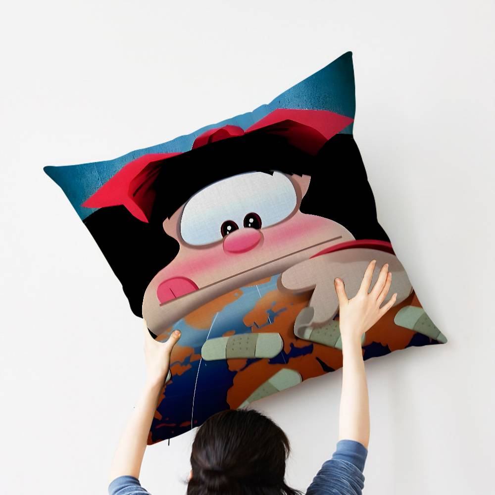 Cartoon Mafaldas Cushion Cover Pillowcase Upholstery Sofa Throw Pillow Home Decor Pillowcas