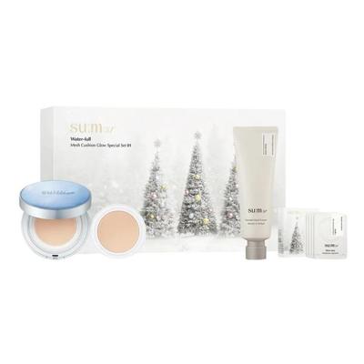 Праздничное издание Waterful Mesh Cushion Set 13 г (+13 г Сменная упаковка, 70 мл Крема для рук, 5 x 0,5 мл Сыворотки для губ) Увлажняющий и сияющий набор по уходу за кожей