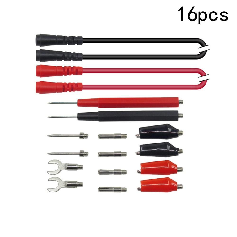 16-Piece Multimeter Test S Probe Voltmeter For Alligator Cable Clip Kit