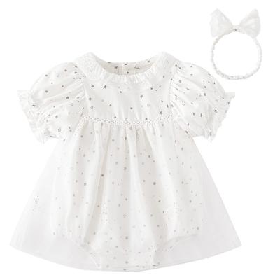 Baby Hair Lace Ceremony Summer Newborn Baby Star 80 месяцев [Reegoo Peter] Одежда, Платье для девочек, комбинезон, группа, платье, одежда, 100% хлопок, одежда,