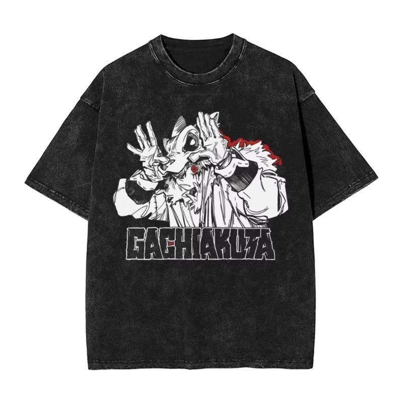 Gachiakuta Washed TShirt Unisexs Oversized YK Short Sleeve Casual Cotton TShirt Beach ONeck Loose Unisex Feamle Clothing Top Tee