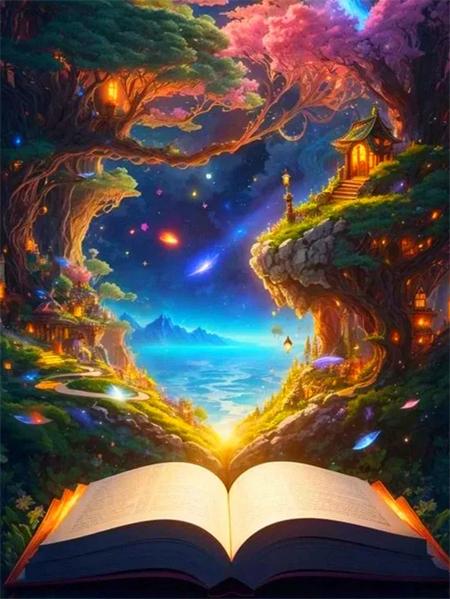 Набор для алмазной живописи Книга Фэнтези Полный квадрат Круглая вышивка Мозаика Пейзаж Вышивка крестом Набор для домашнего декора